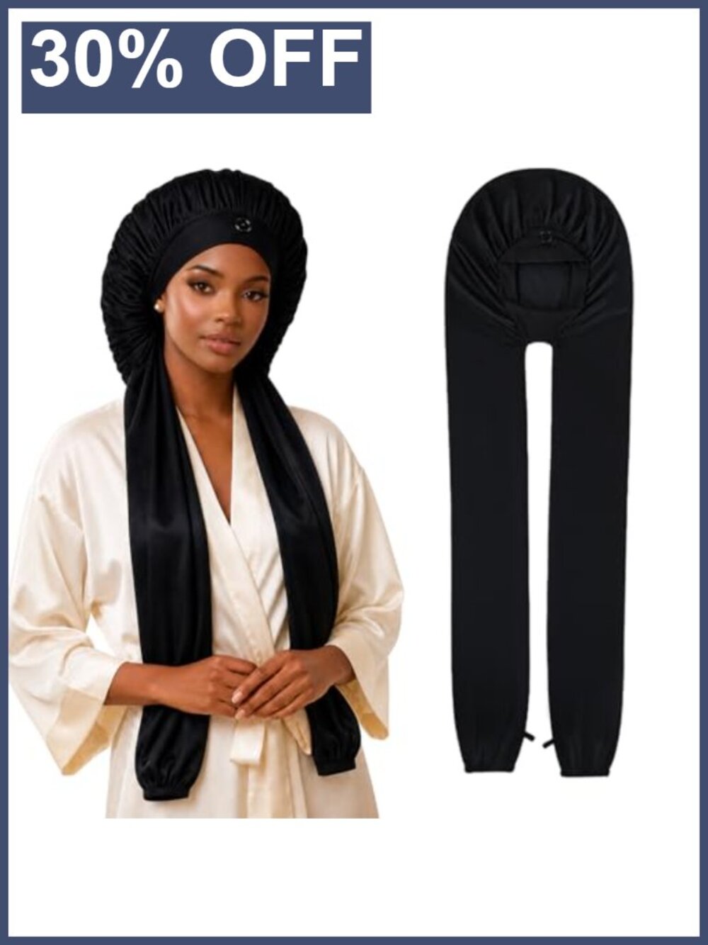 Ice Silk Hair Bonnet for Sleeping - Non-Slip Long Braid Bonnet